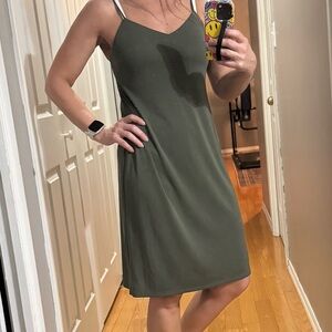 Express Green Sleeveless Spaghetti Strap Slip Midi Dress